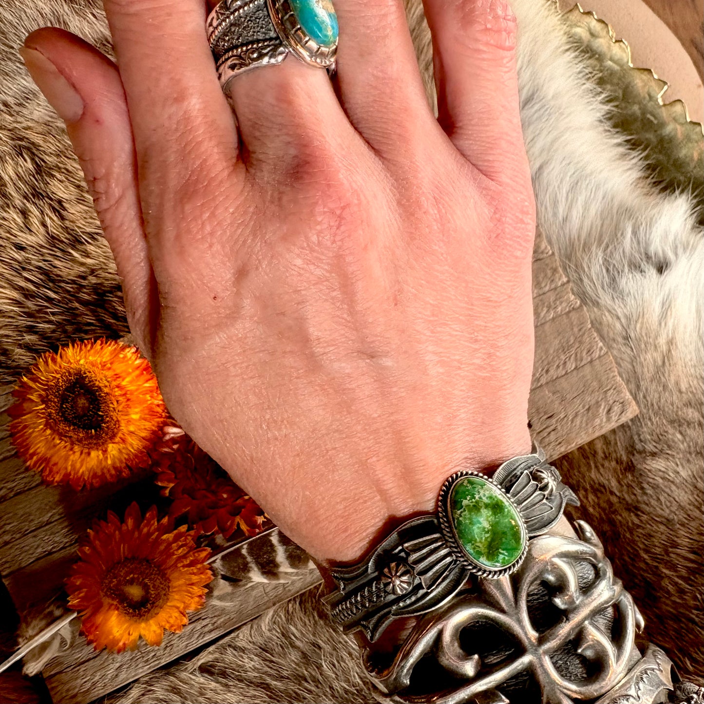 Kevin Billah Sonoran Turquoise Cuff // Navajo