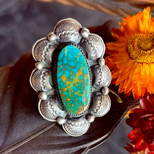 Evans Mine Turquoise Ring // Size 8.25