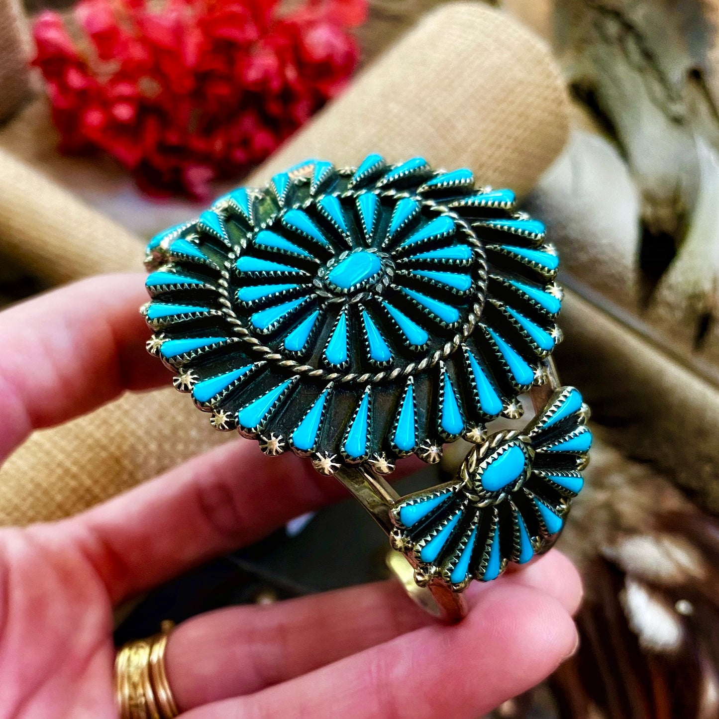 Carlos Tsipa Needlepoint Cuff // Zuni