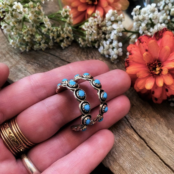 Turquoise Hoop Earrings, Zuni