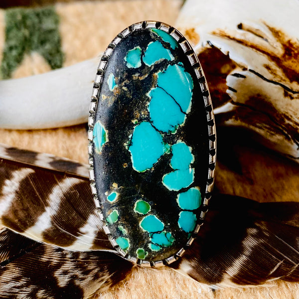 Oval Hubei Turquoise Ring // Size 9