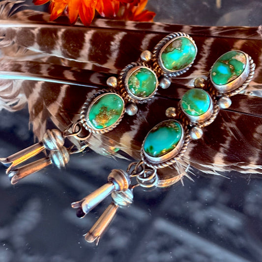 Sonoran Gold Turquoise Blossom Post Earrings // Navajo // Debra Smith