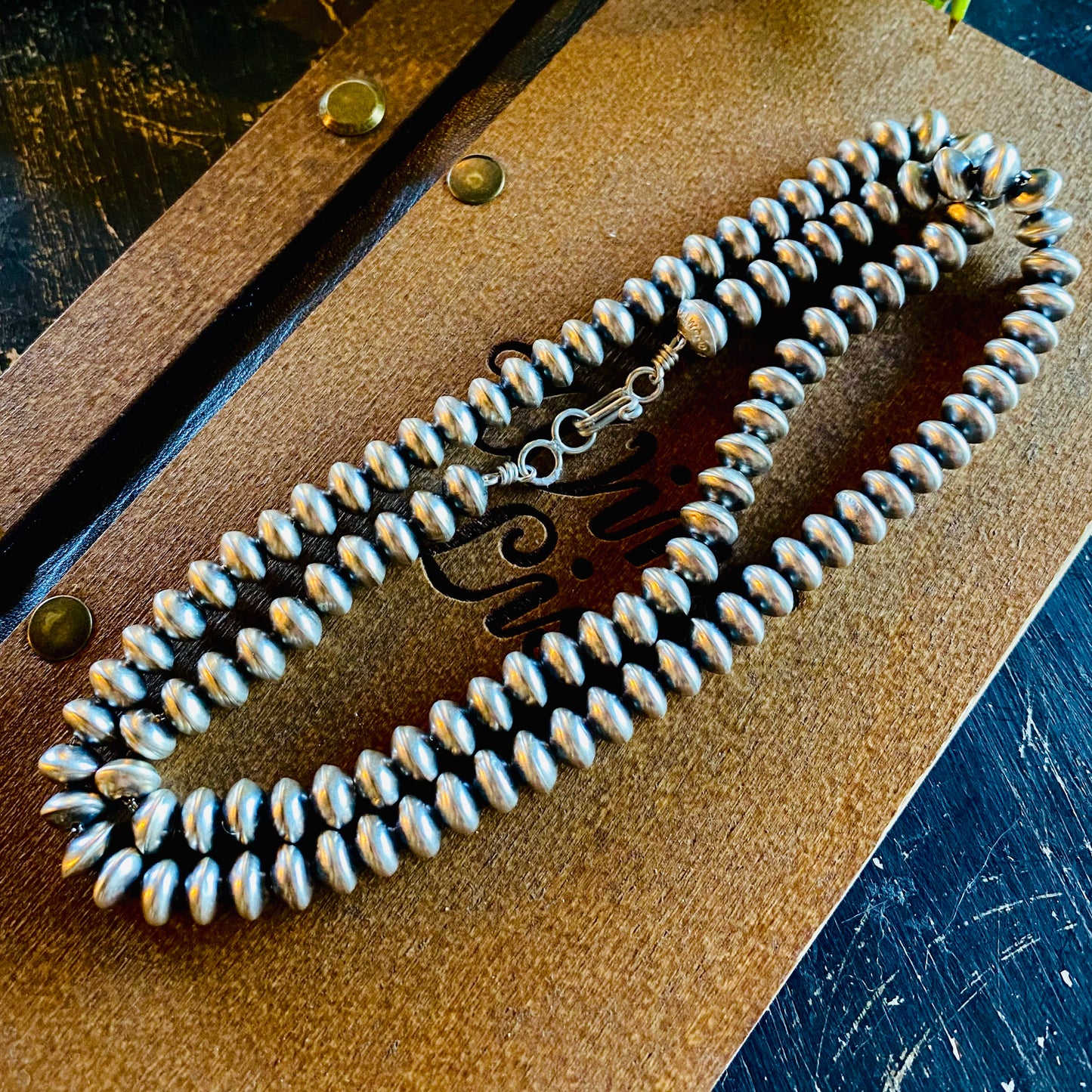 7mm Handmade Navajo Pearls // Navajo Silversmith Bryannen Halwood
