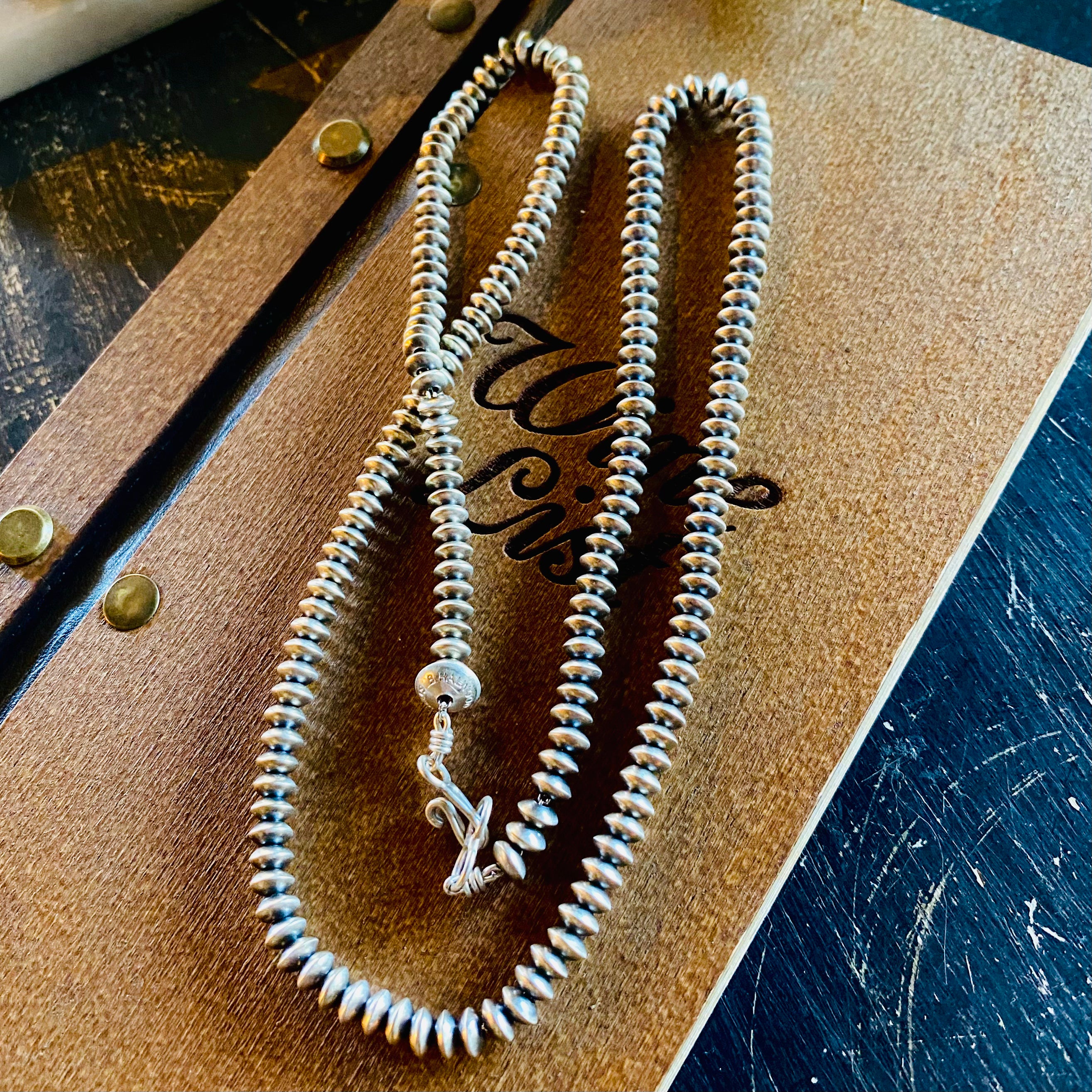 5mm Handmade Navajo Pearls // Navajo Silversmith Bryannen 5mm Handmade Navajo Pearls // Navajo Silversmith Bryannen