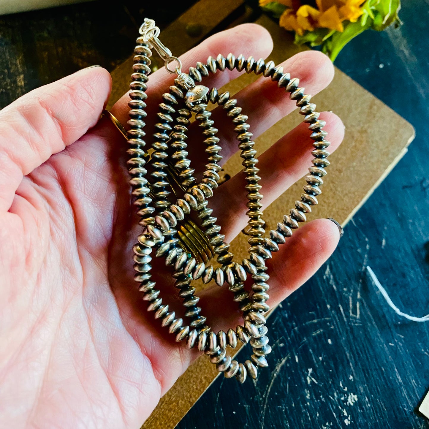 5mm Handmade Navajo Pearls // Navajo Silversmith Bryannen Halwood