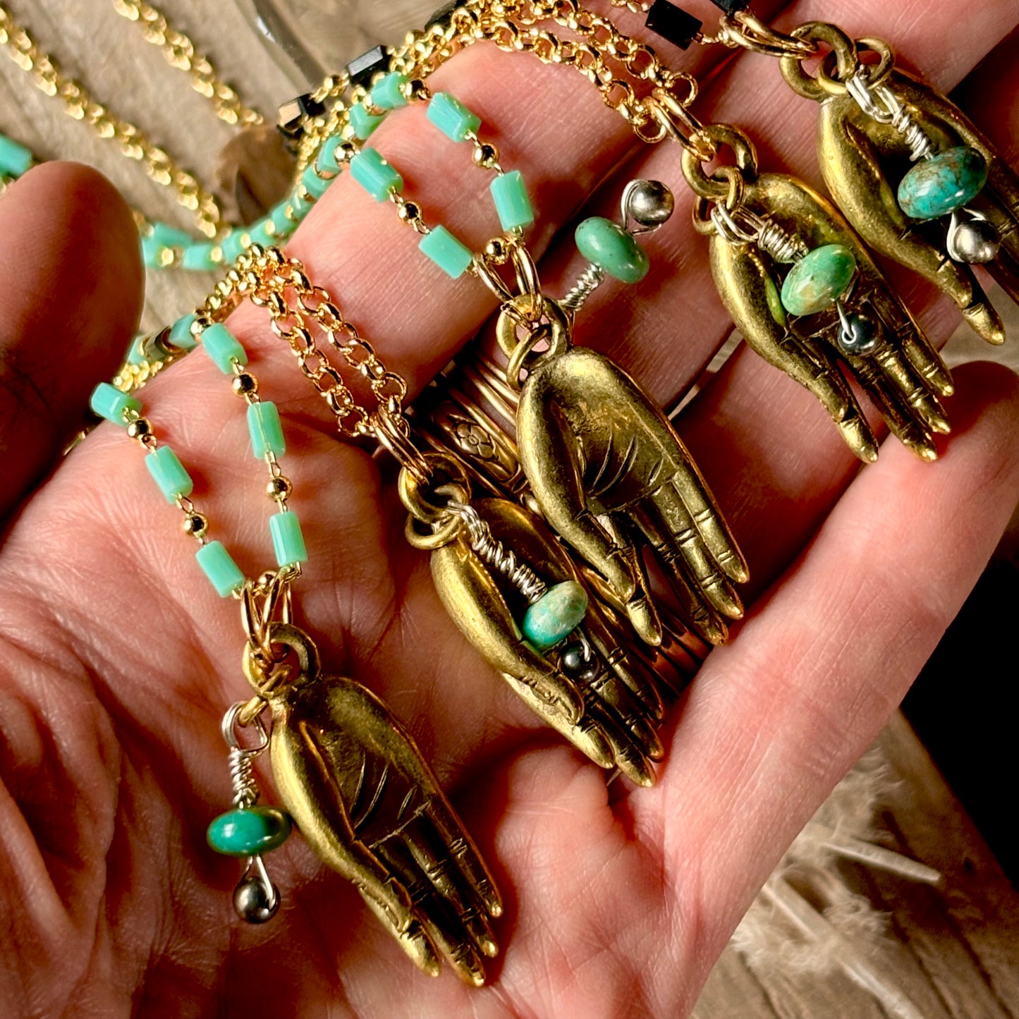 Mudra Necklace + Black Bead Chain