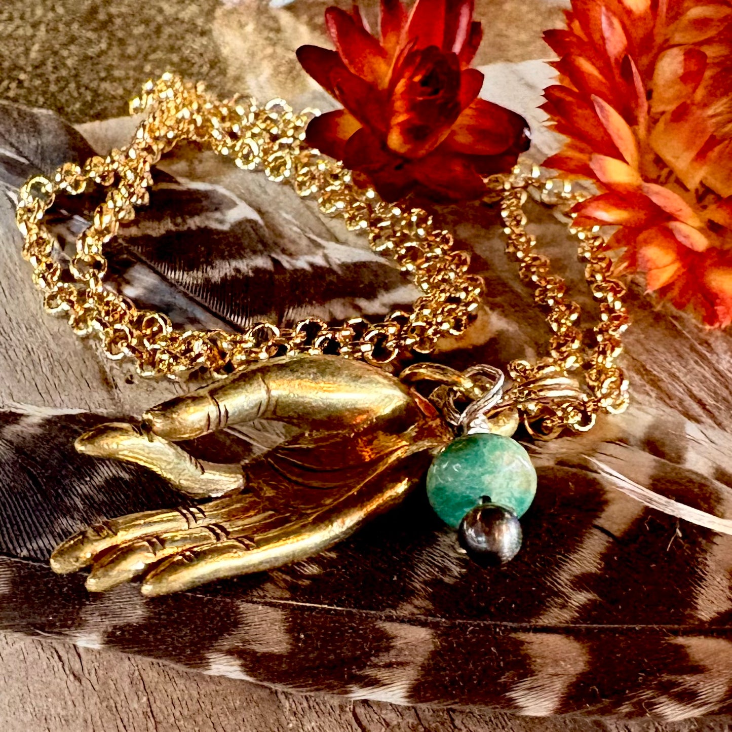 Mudra Necklace + Gold Rolo Chain