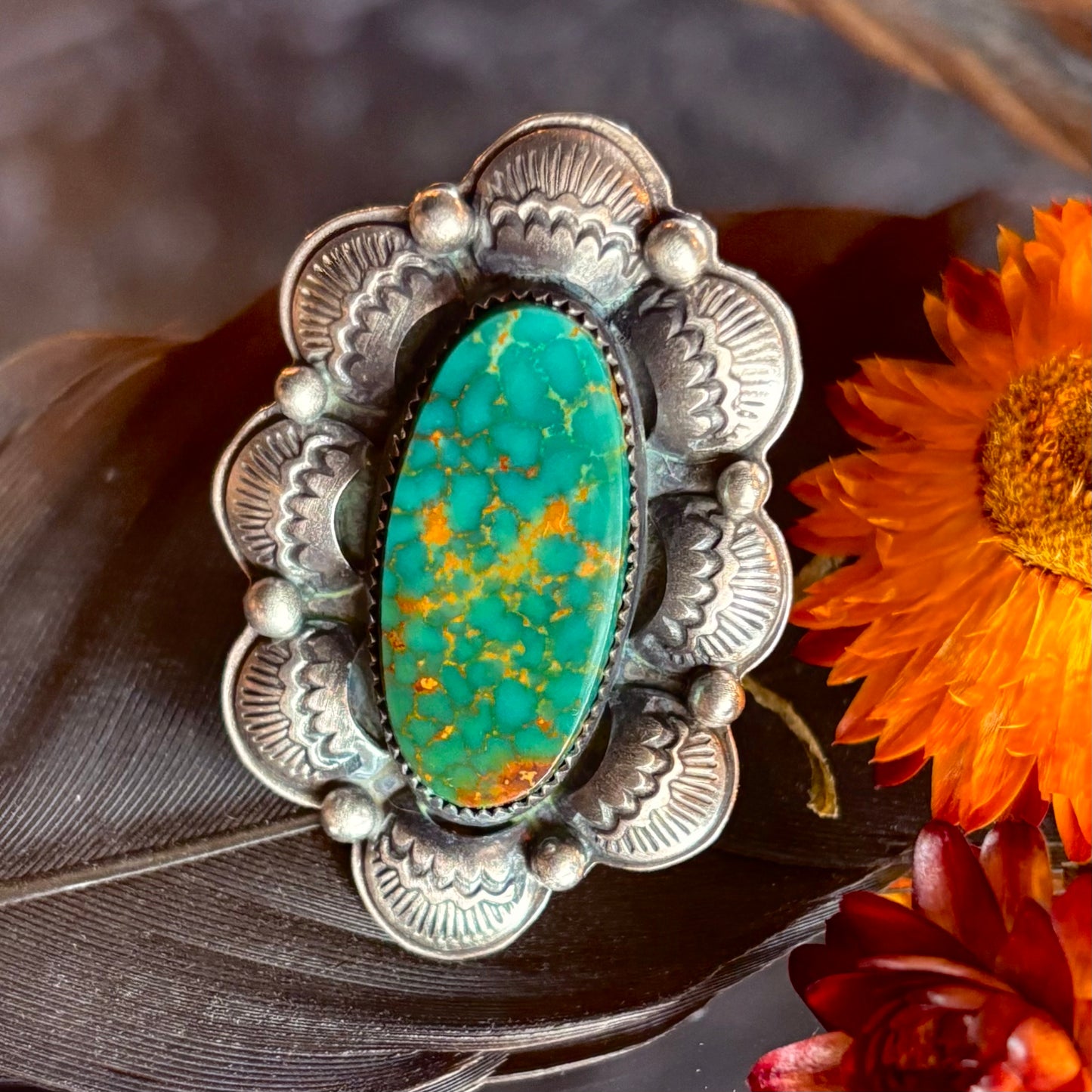 Evans Mine Turquoise Ring // Size 8.25