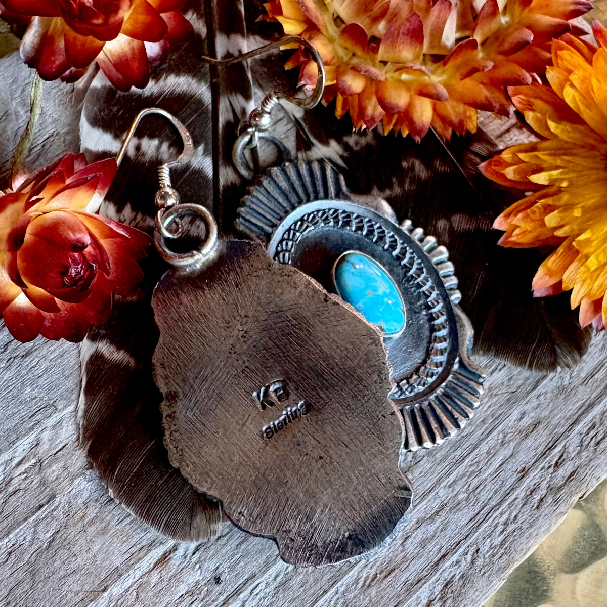 Kevin Billah Turquoise Sand Cast Earrings // Navajo (Copy)
