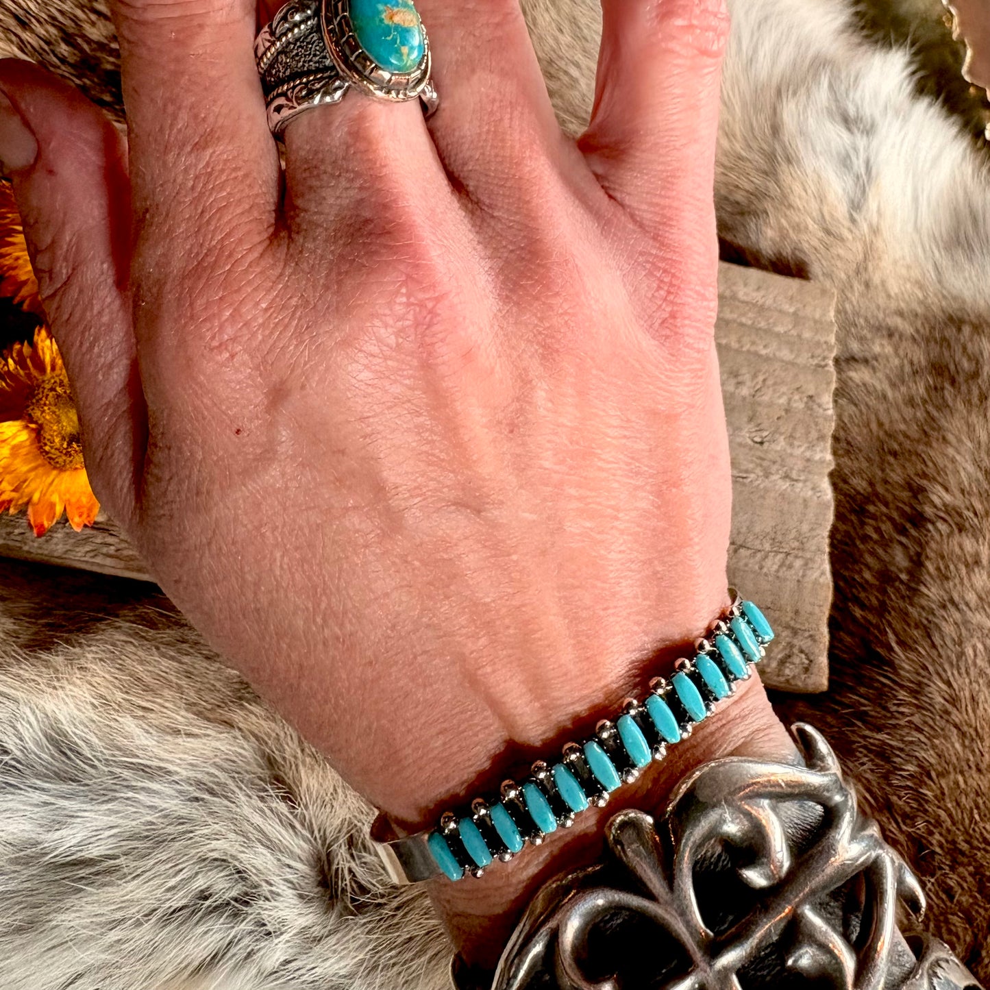 Veronica Martza Turquoise Row Cuff // Zuni