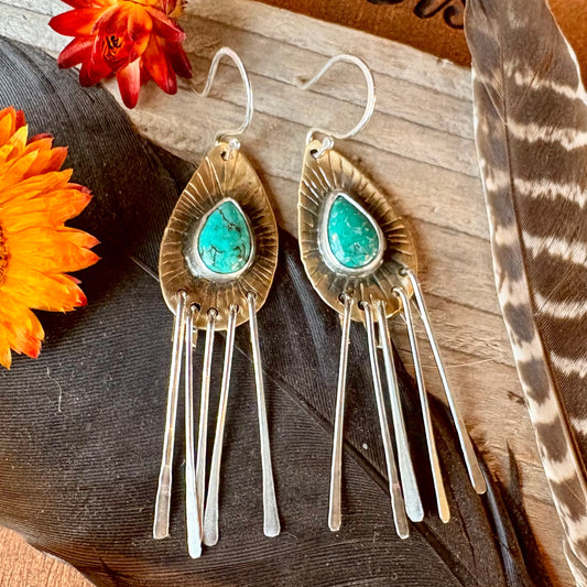 Fringed Turquoise Earrings