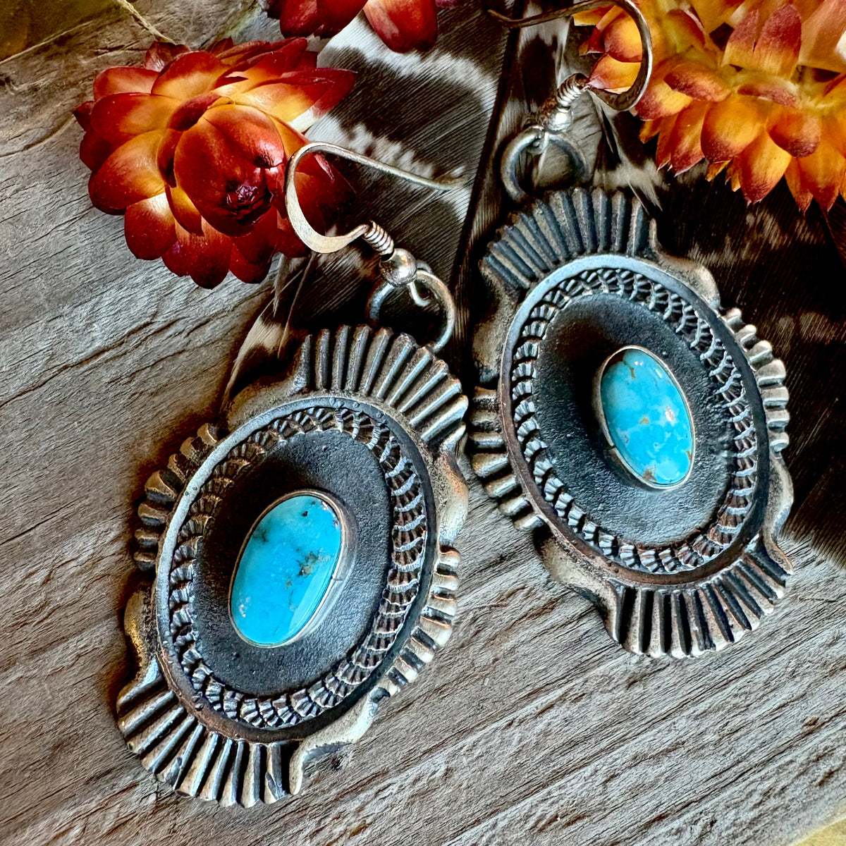 Kevin Billah Turquoise Sand Cast Earrings // Navajo (Copy)