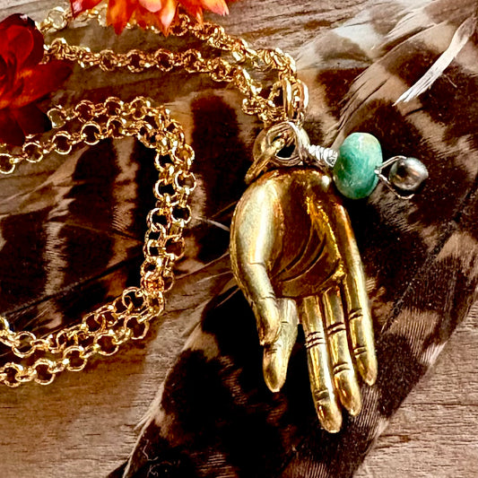 Mudra Necklace + Gold Rolo Chain