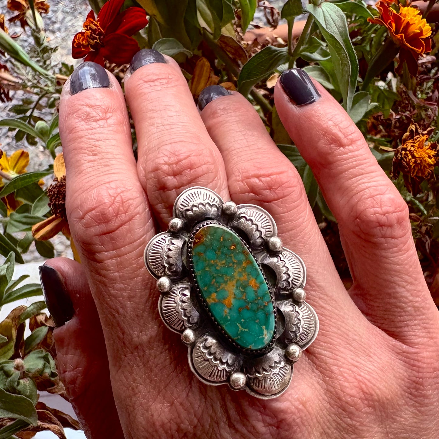 Evans Mine Turquoise Ring // Size 8.25