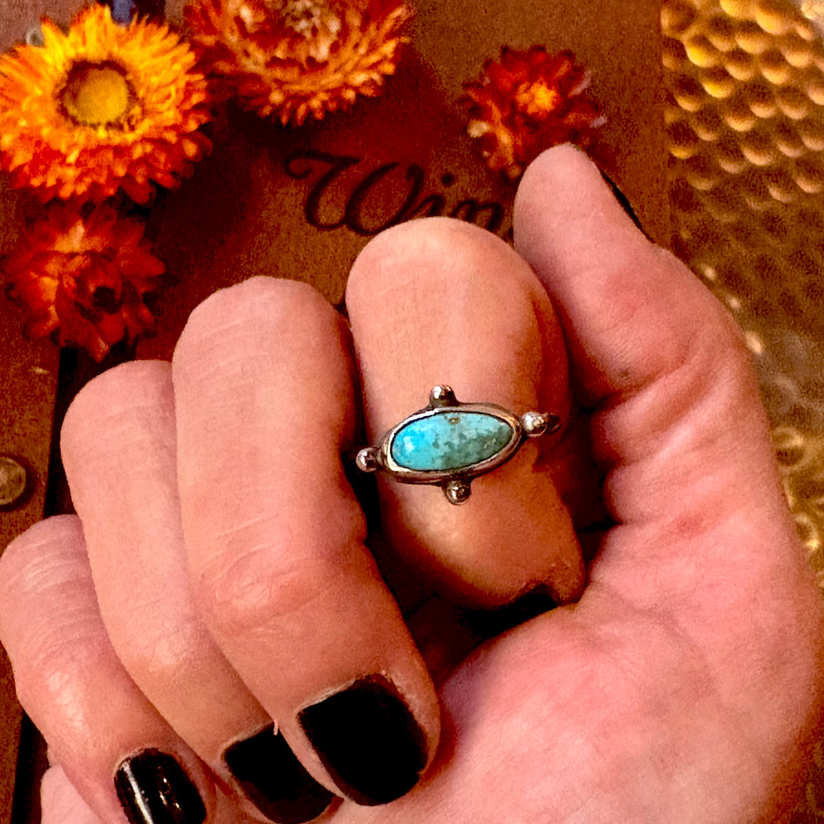 Kingman Turquoise Stone Ring // Size 9 // Chicory & Sage