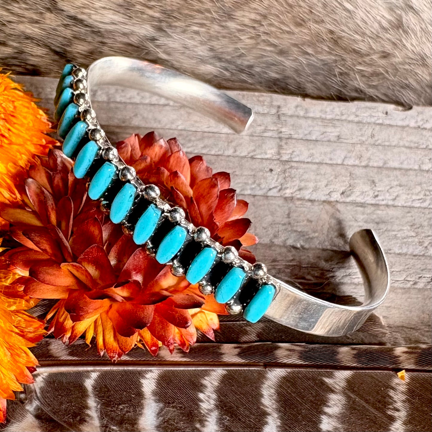 Veronica Martza Turquoise Row Cuff // Zuni
