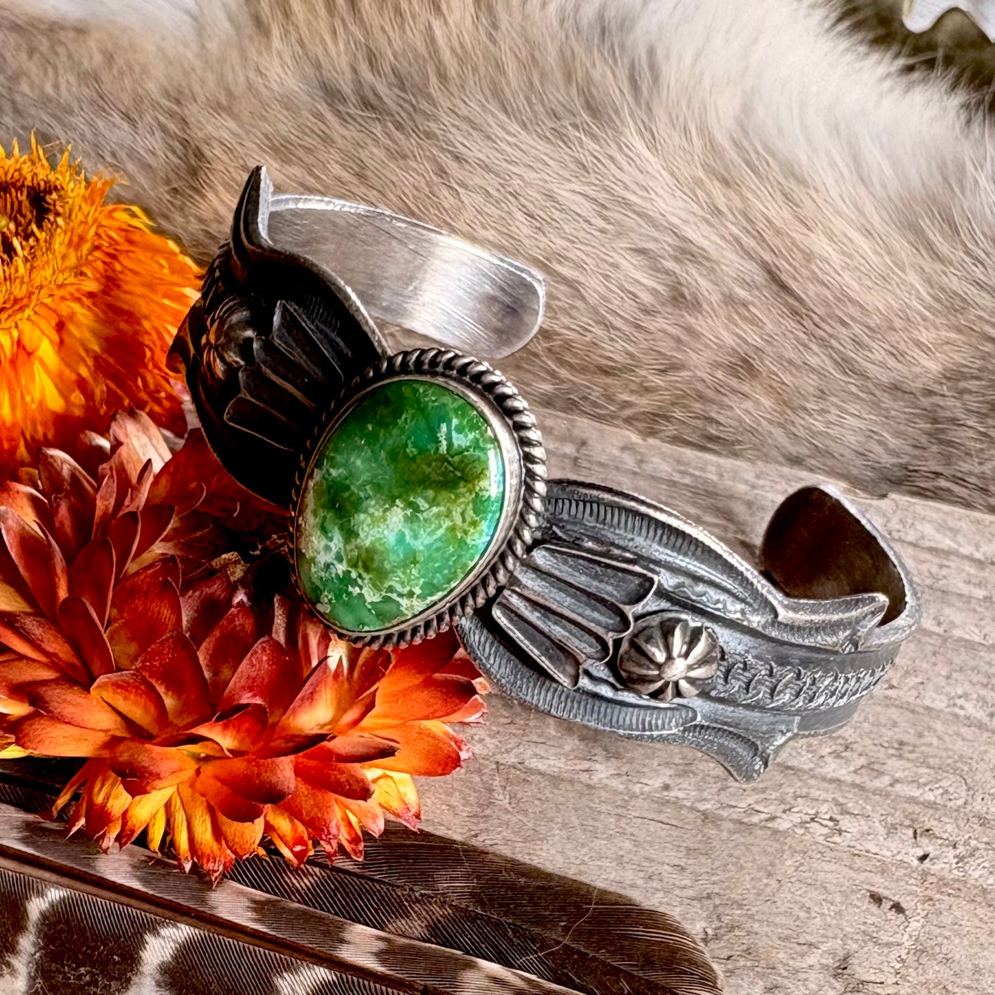 Kevin Billah Sonoran Turquoise Cuff // Navajo