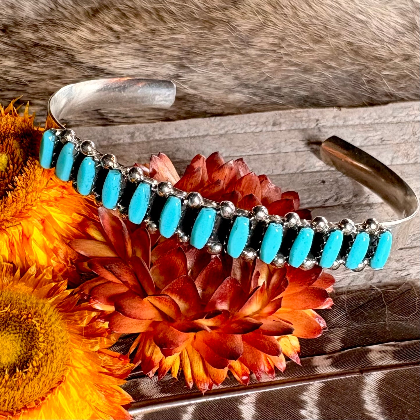 Veronica Martza Turquoise Row Cuff // Zuni
