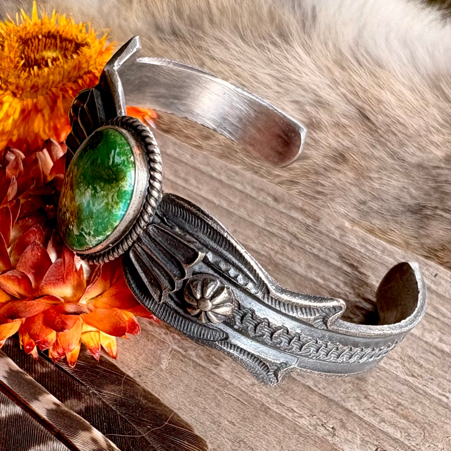 Kevin Billah Sonoran Turquoise Cuff // Navajo