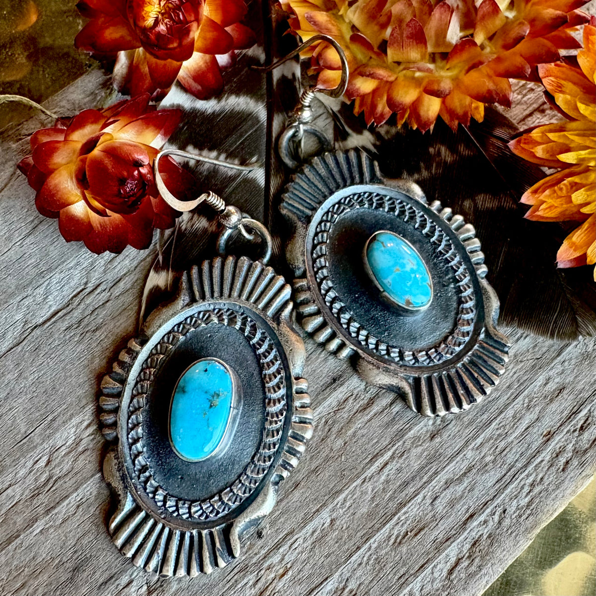Kevin Billah Turquoise Sand Cast Earrings // Navajo (Copy)