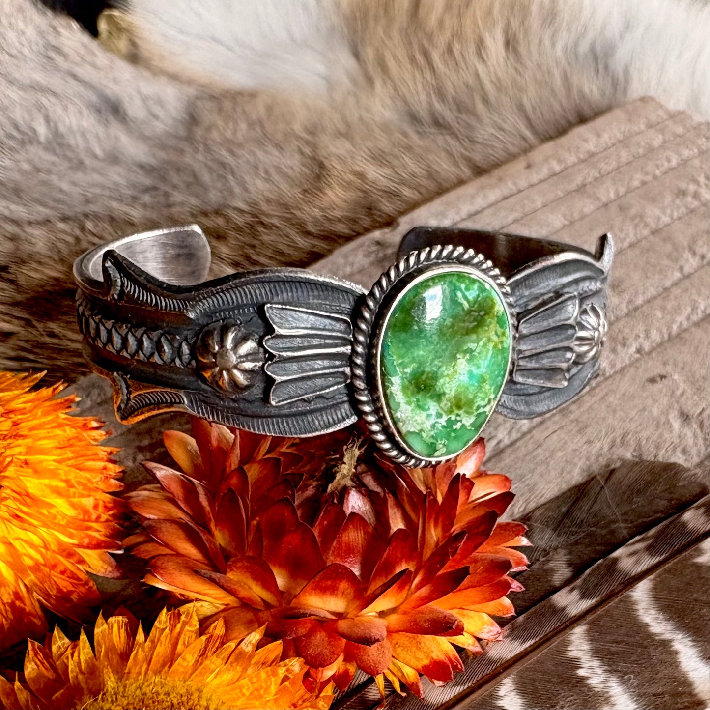 Kevin Billah Sonoran Turquoise Cuff // Navajo