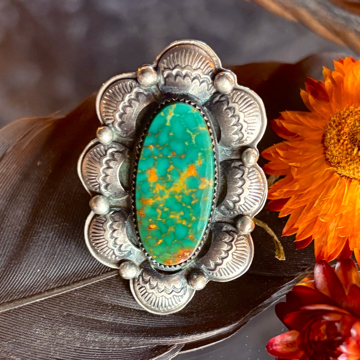 Evans Mine Turquoise Ring // Size 8.25