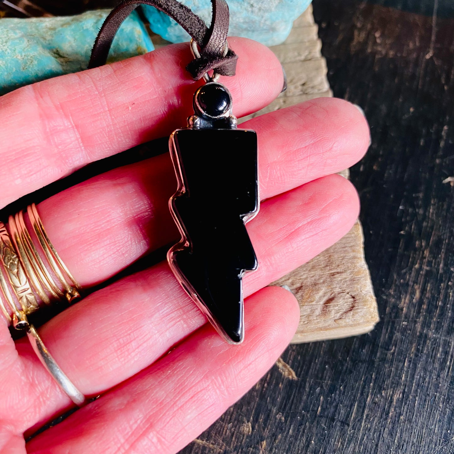 Onyx Bolt Necklace