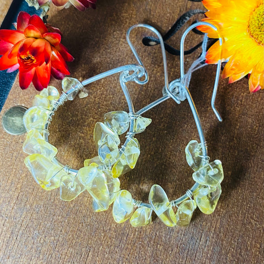 Citrine Gemstone Hoops