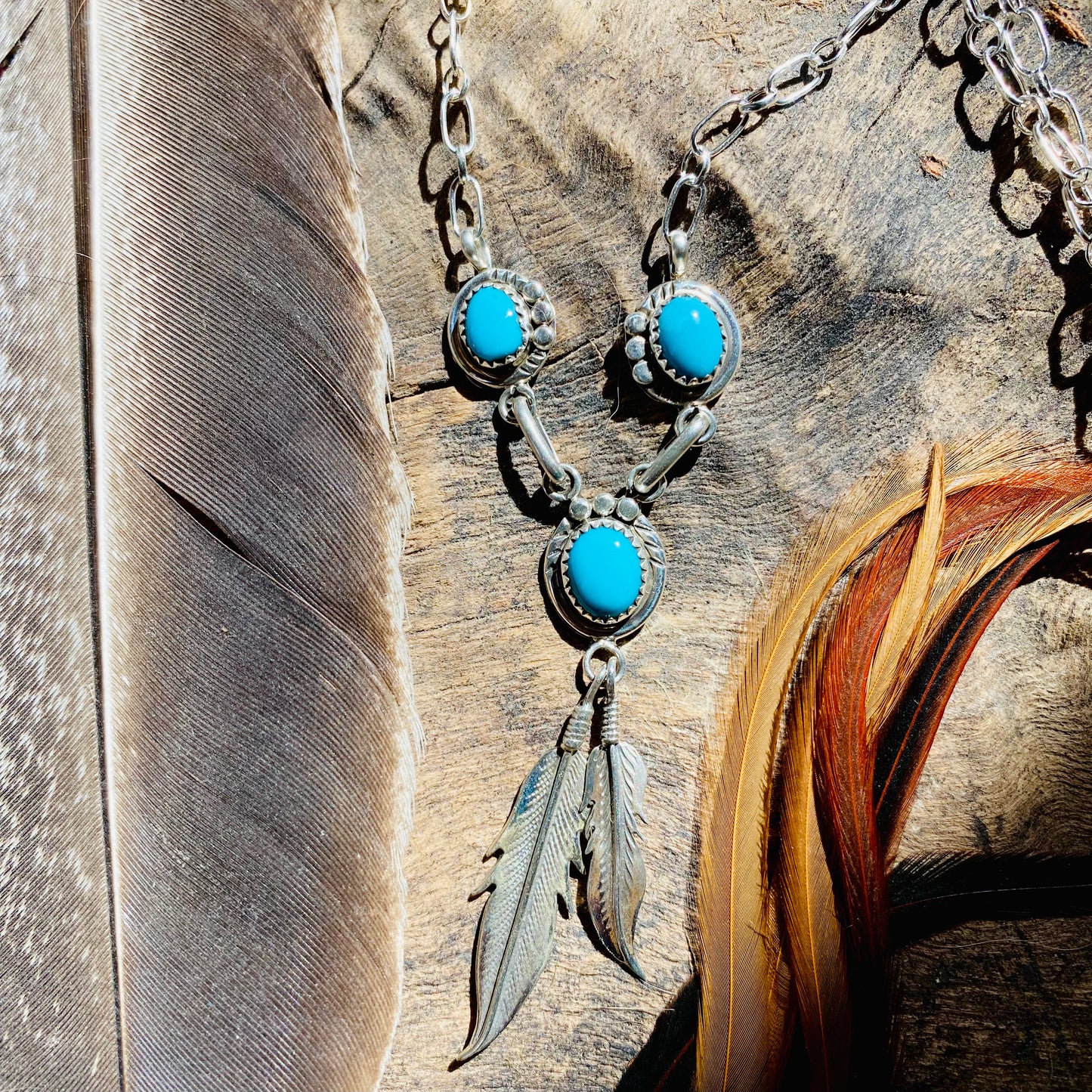 Rita Largo Feather & Turquoise Necklace