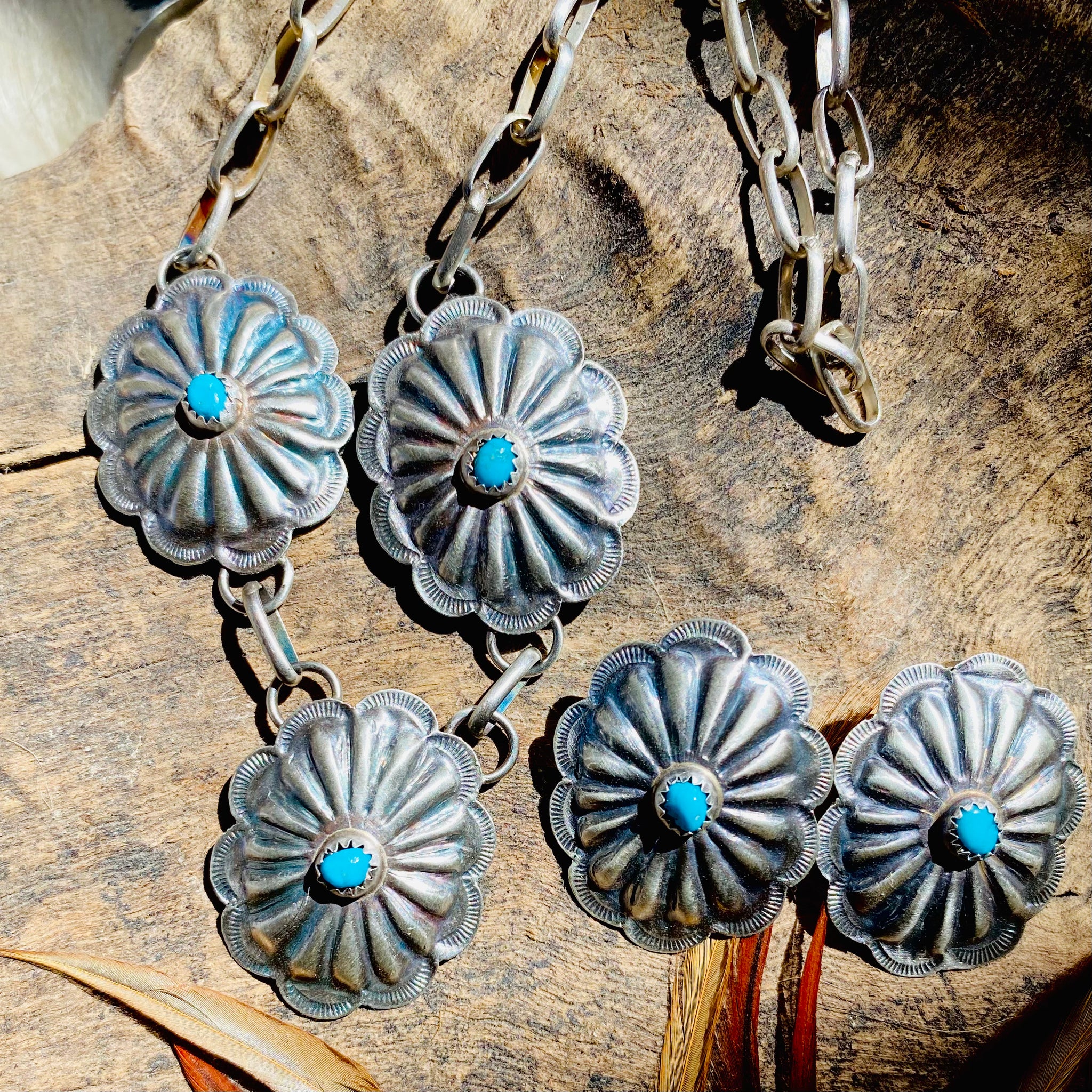 Turquoise hot sale concho necklace