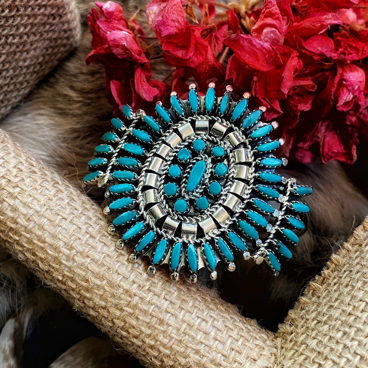 Nathaniel Nez Needlepoint Cuff, Zuni