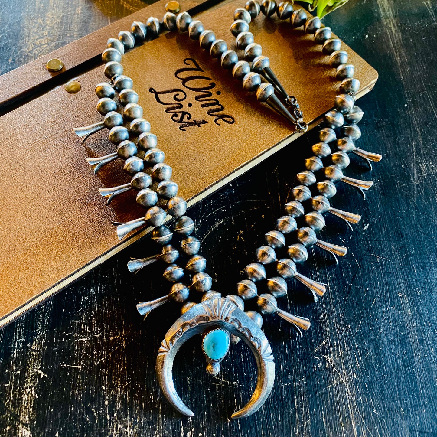 Squash Blossom Necklace with Handmade Navajo Pearls // Gilbert Martin