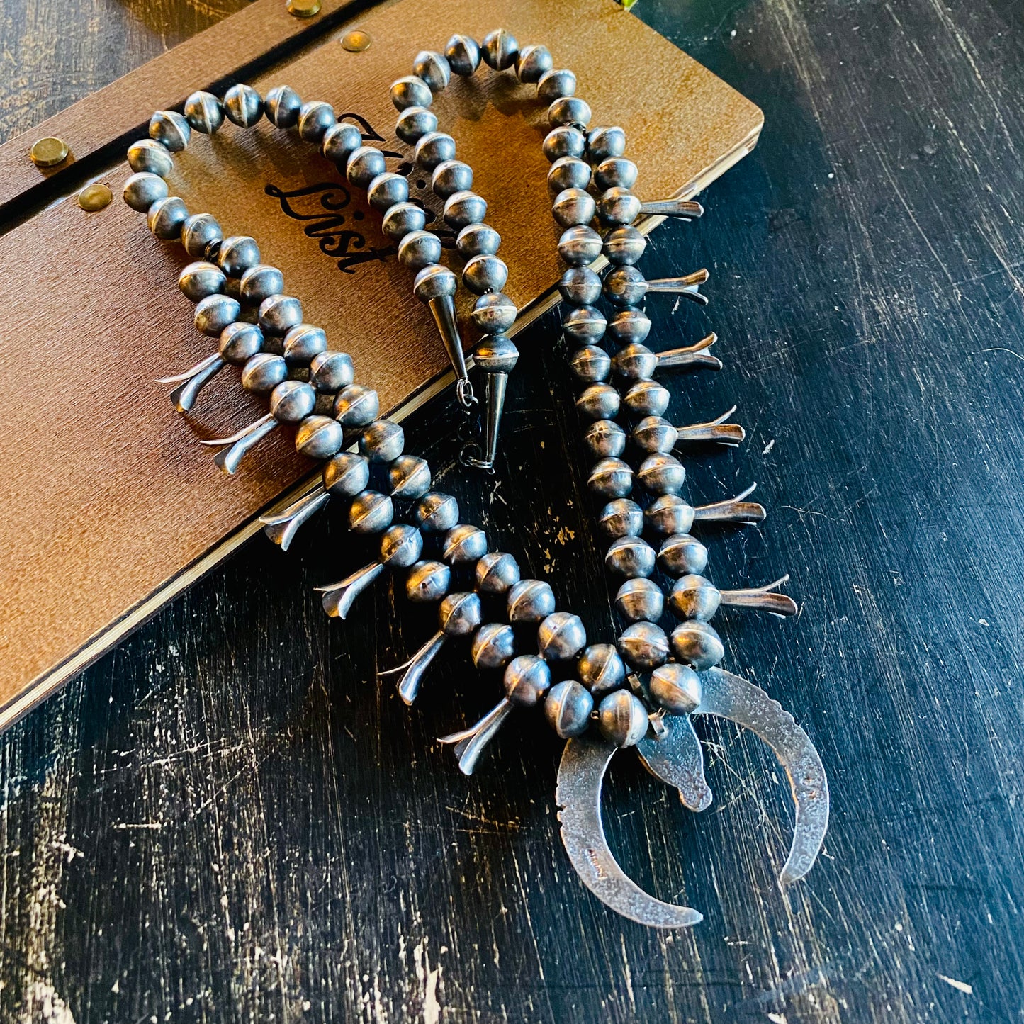 Squash Blossom Necklace with Handmade Navajo Pearls // Gilbert Martin