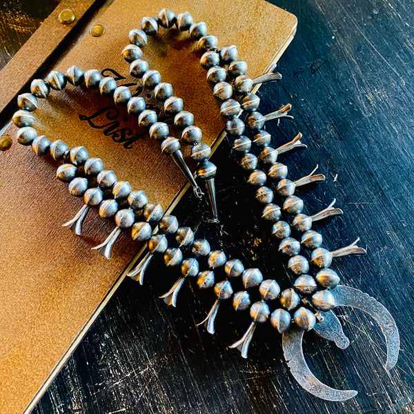 Squash Blossom Necklace with Handmade Navajo Pearls // Gilbert Martin