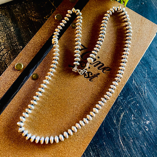 7mm Handmade Navajo Pearls // Navajo Silversmith Bryannen Halwood