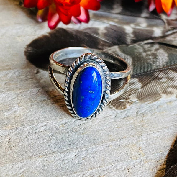 Wilburt Denetdale Lapis Lazuli Ring // Size 8.5 // Navajo