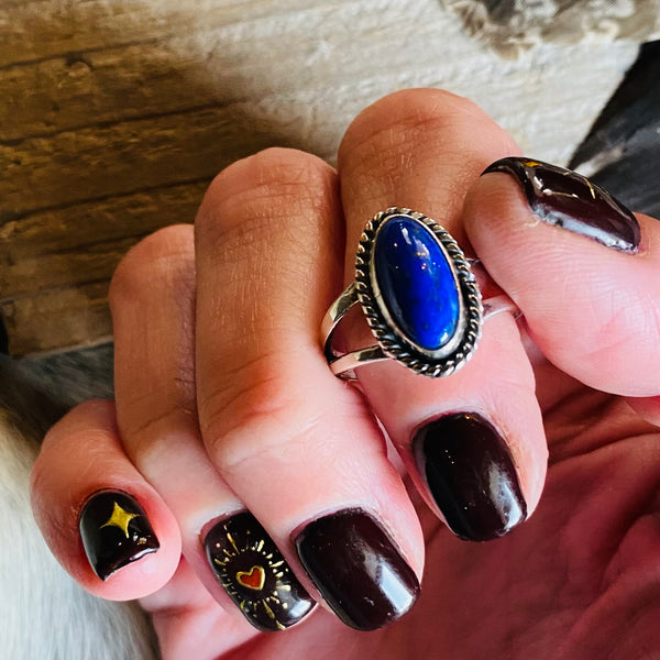 Wilburt Denetdale Lapis Lazuli Ring // Size 8.5 // Navajo