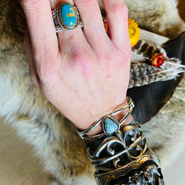 Wilbert Denetdale Golden Hills Turquoise Cuff // Navajo