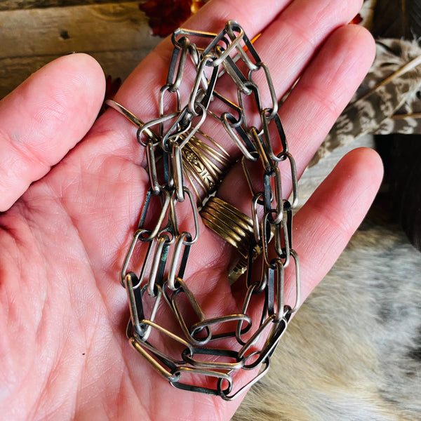 24" Handmade Navajo Sterling Silver Link Chain